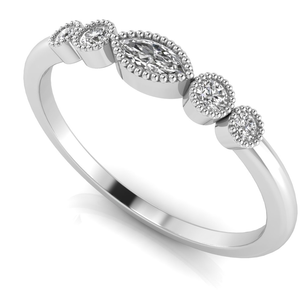 Diamond Eye Millgrain Tiara Band